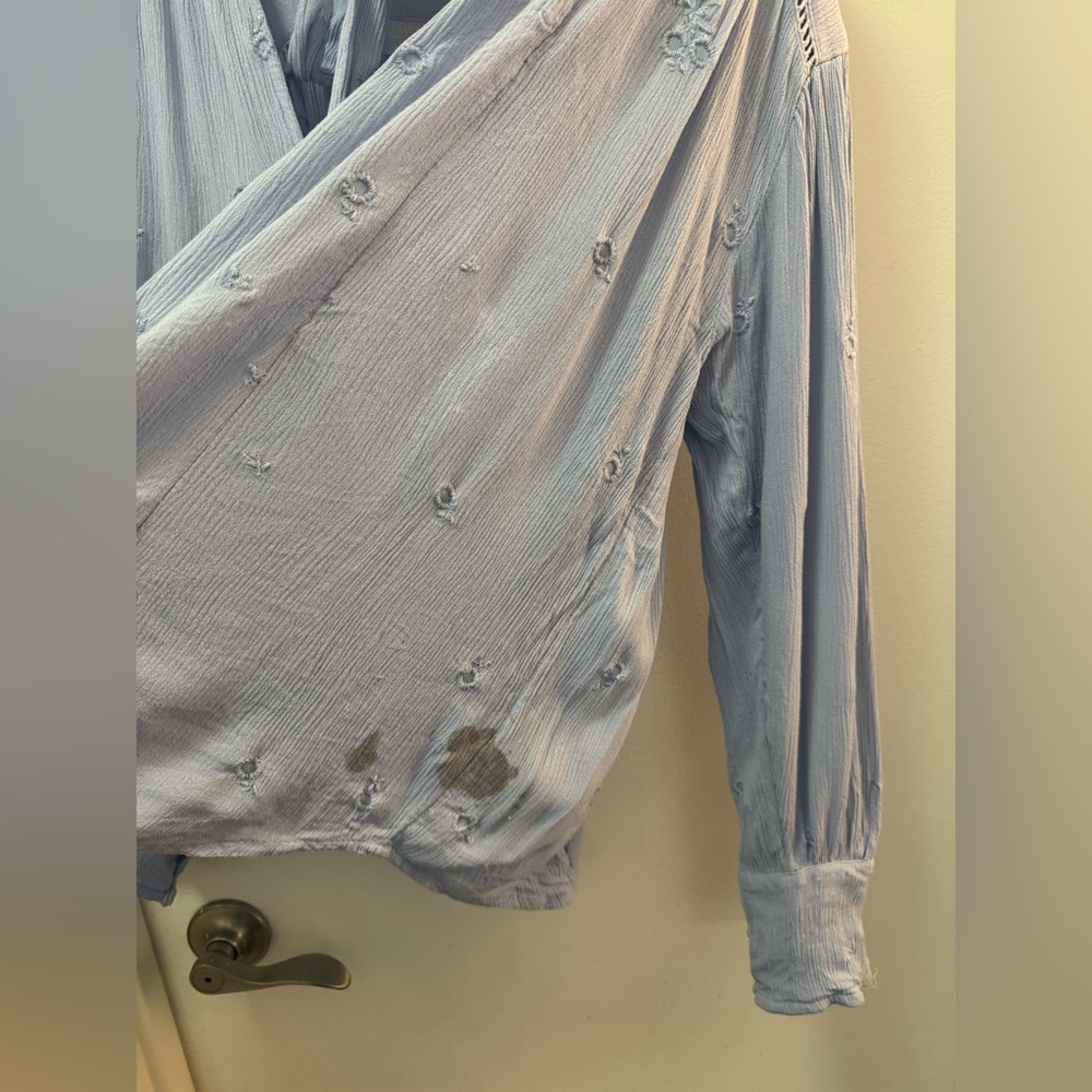 Free People Wishful Moments Gemstone Blue Blouse - Picture 5 of 6